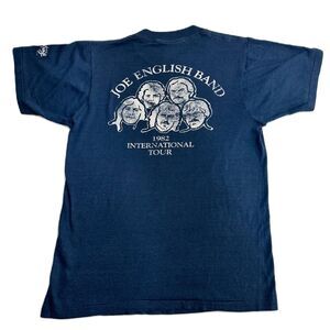 Vintage 1982s Joe English Band Blue Short Sleeves Tees Shirt Size Medium